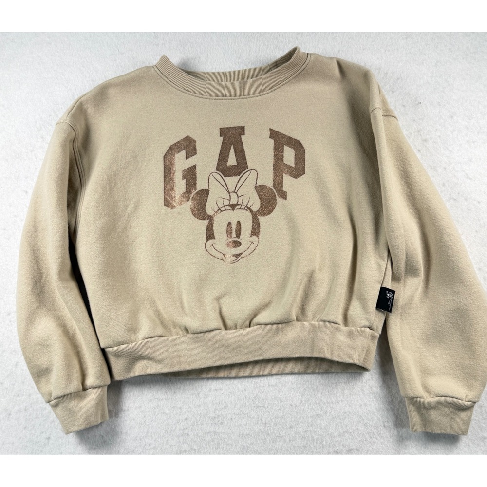 GAP x Disney Kids Minnie Mouse Graphic Sweatshirt Beige Girls L 10-12 Pullover